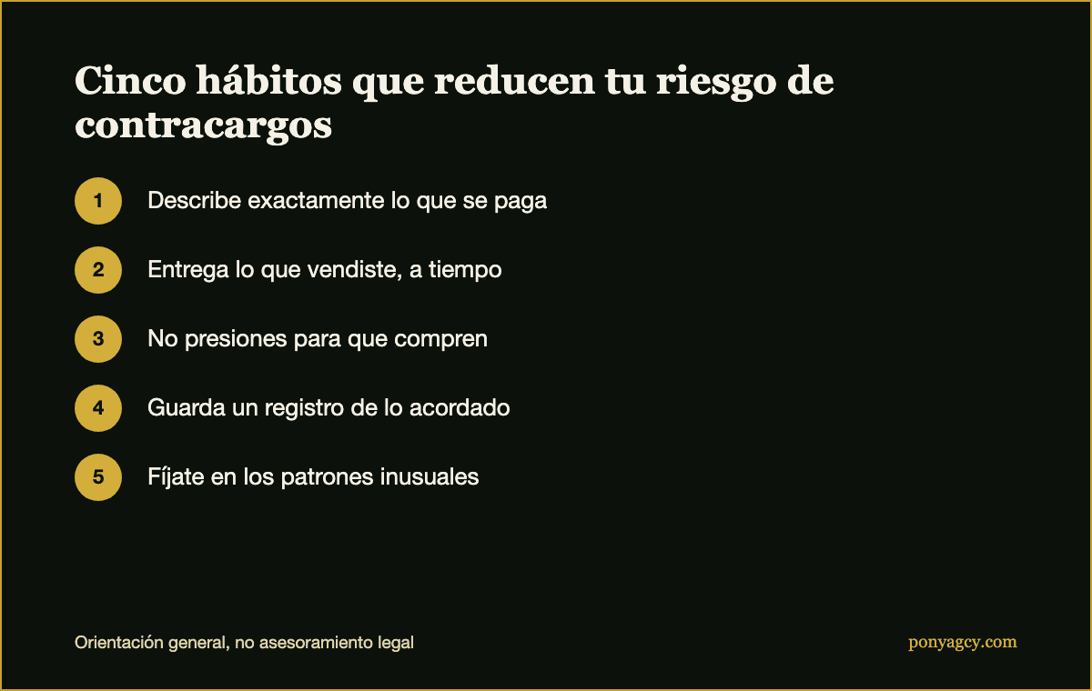 Lista: cinco hábitos que reducen tu riesgo de contracargos