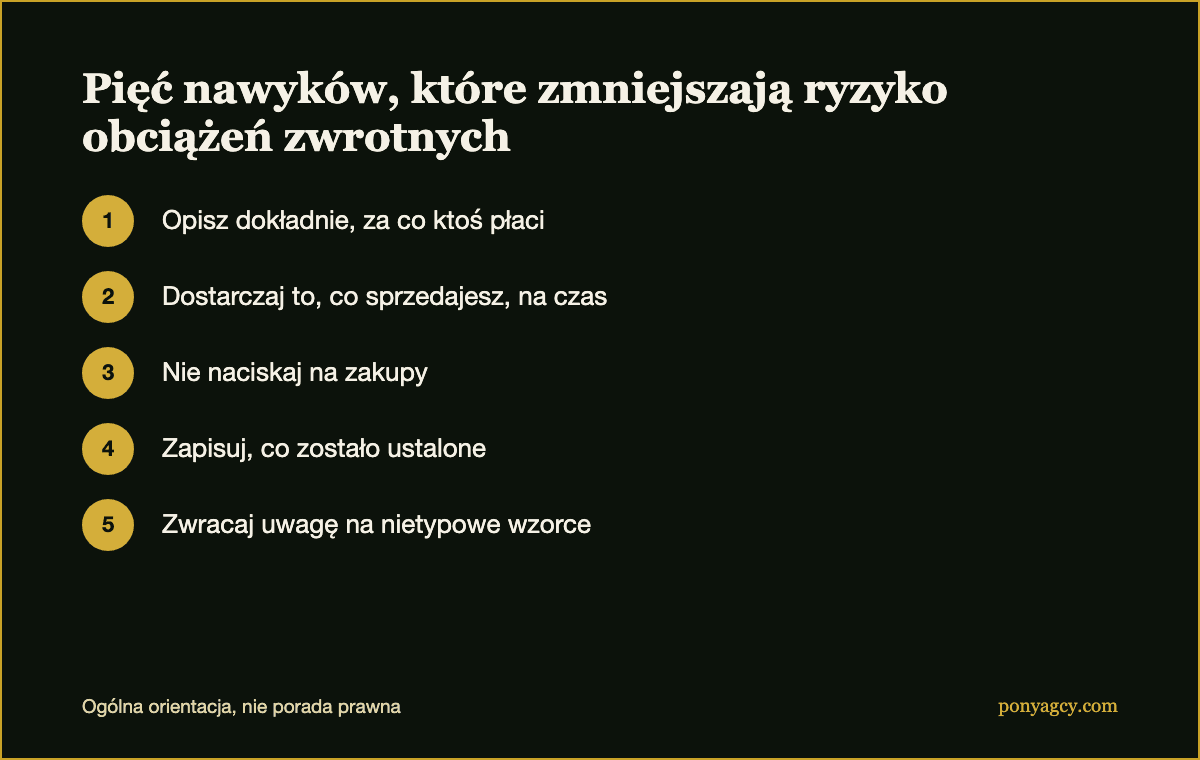 Lista kontrolna: pięć nawyków, które zmniejszają ryzyko obciążeń zwrotnych