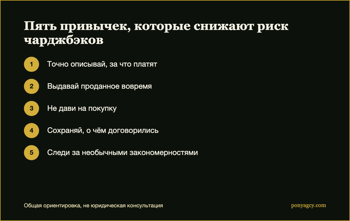 Чек-лист: пять привычек, которые снижают риск чарджбэков