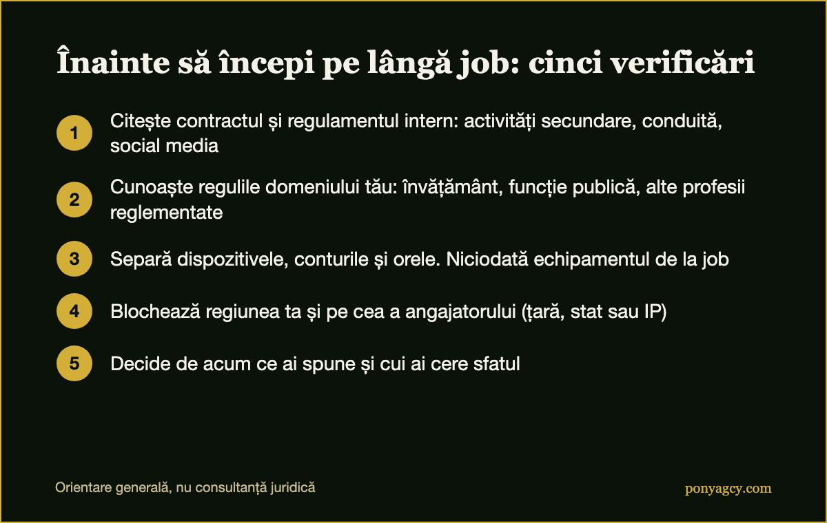 Listă de verificare: cinci verificări înainte să începi OnlyFans pe lângă un job