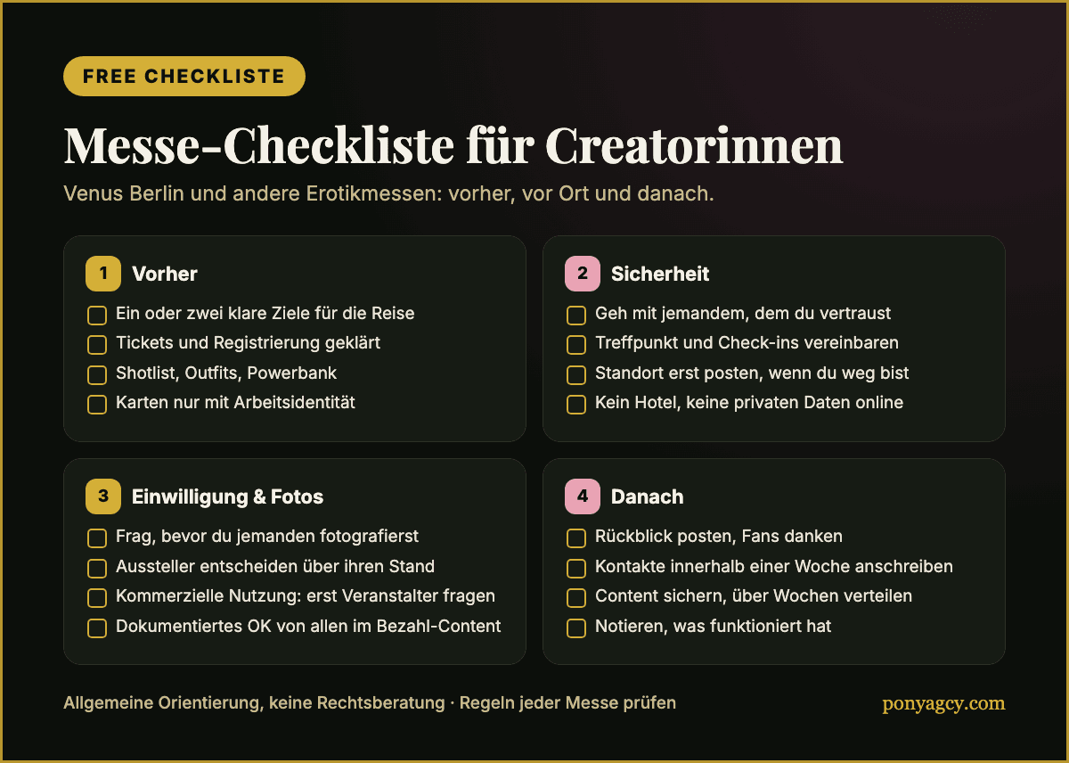 Free Checkliste: Vorbereitung auf eine Erotikmesse als Creatorin