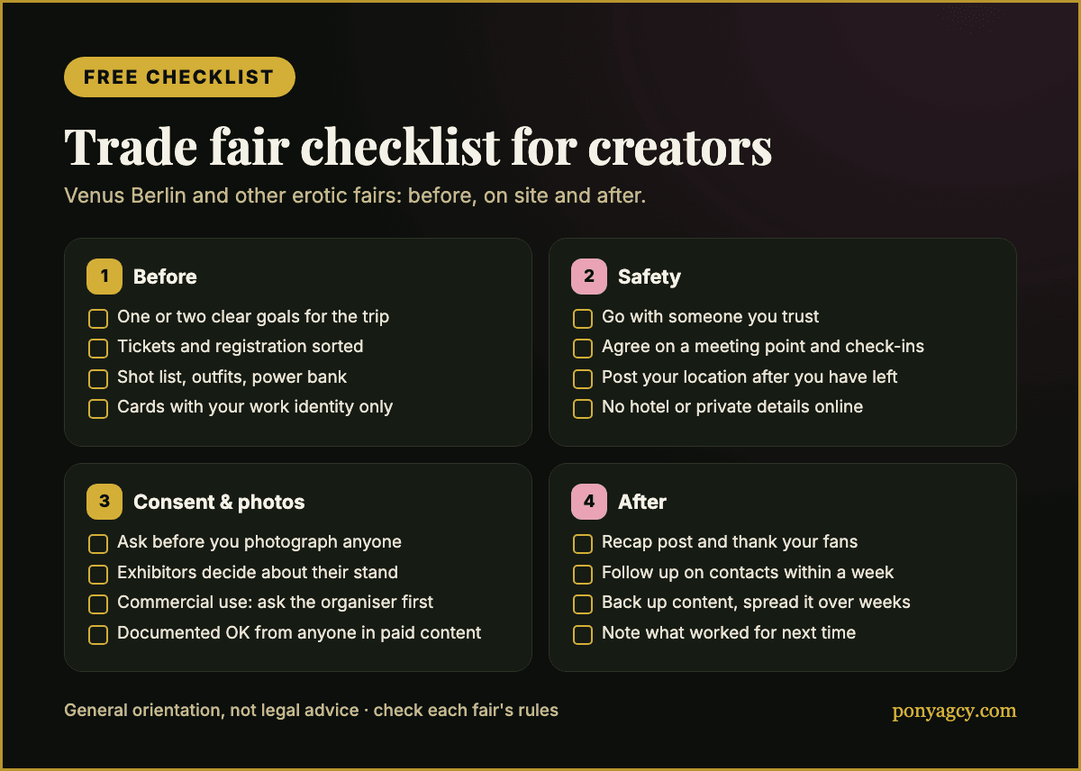 Free checklist: preparing for an erotic trade fair as a creator