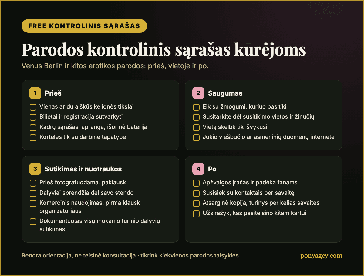 Free kontrolinis sąrašas: kaip kūrėjai pasiruošti erotikos parodai