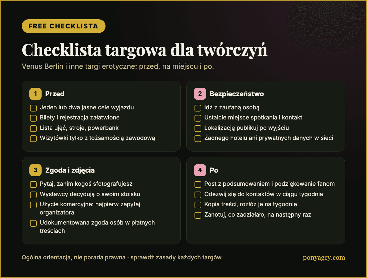 Free checklista: jak przygotować się do targów erotycznych jako twórczyni