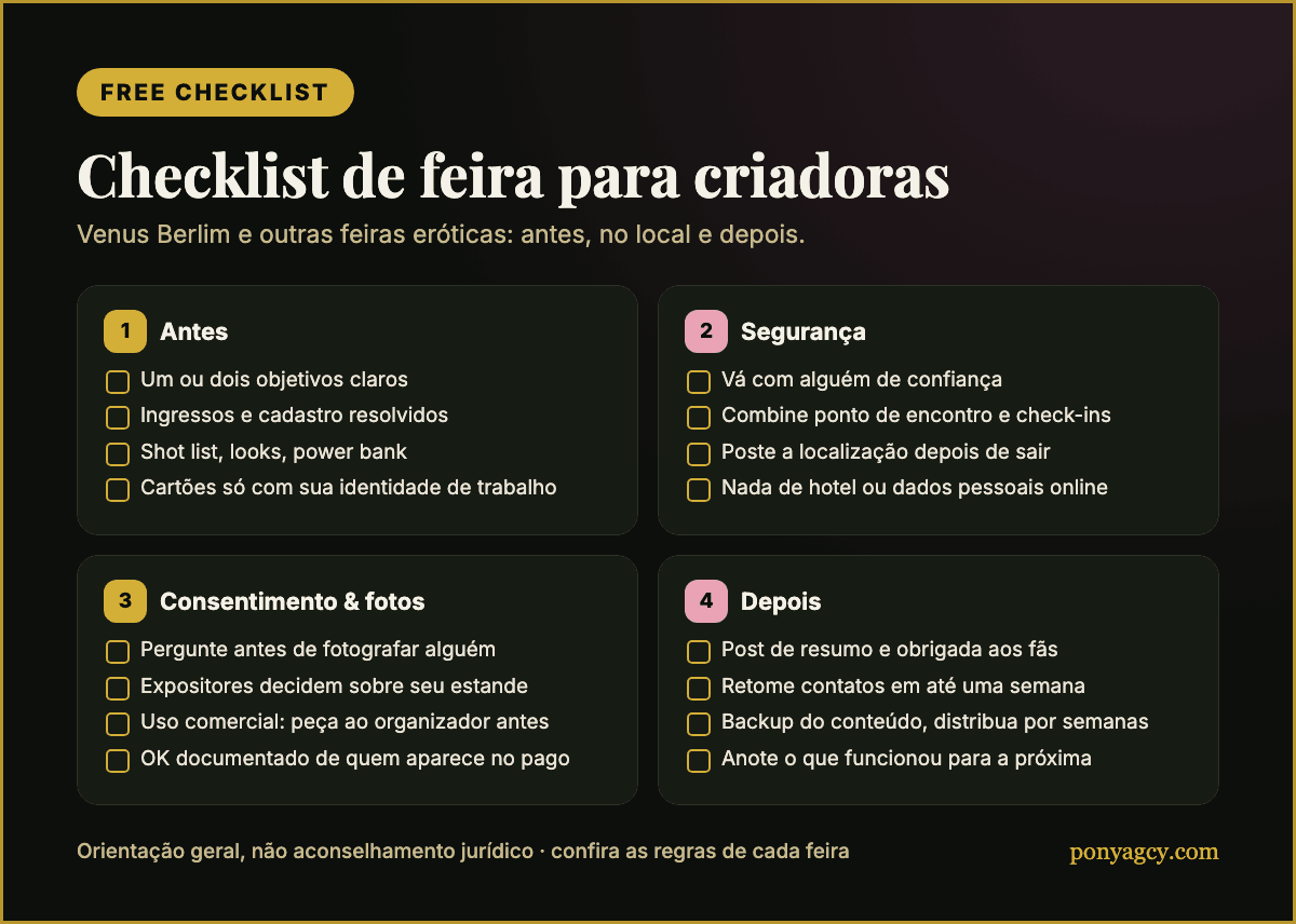 Checklist Free: como se preparar para uma feira erótica como criadora