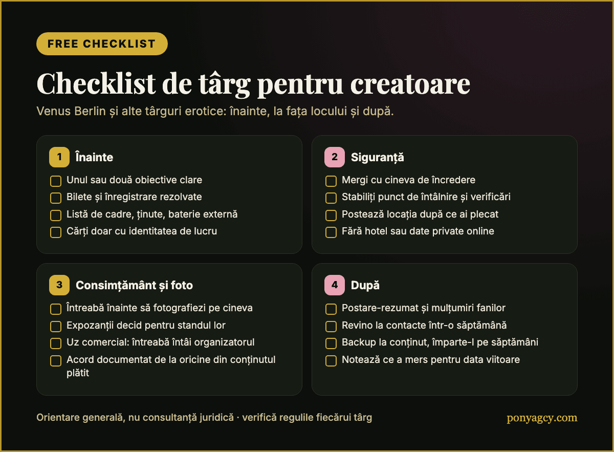 Checklist Free: cum te pregătești pentru un târg erotic ca creatoare