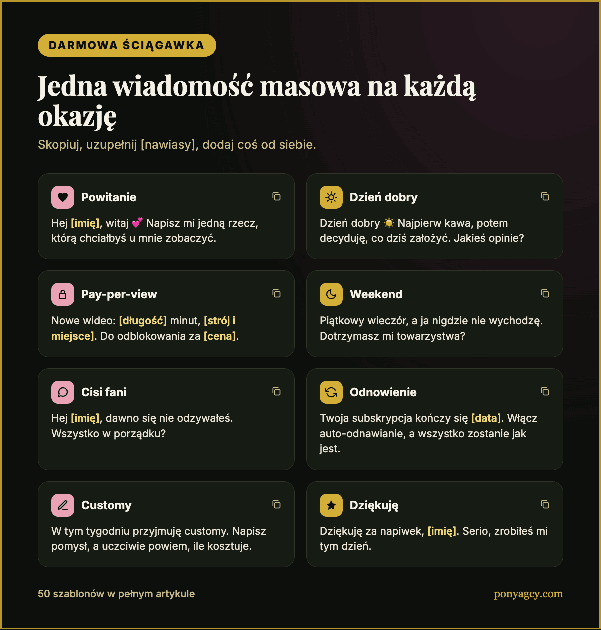 Darmowa ściągawka: jedna wiadomość masowa na każdą okazję