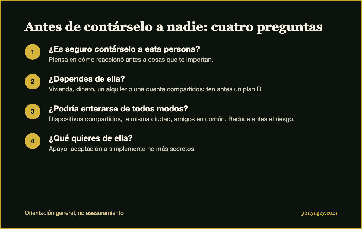 Cuatro preguntas que responder antes de contarle a nadie que haces OnlyFans